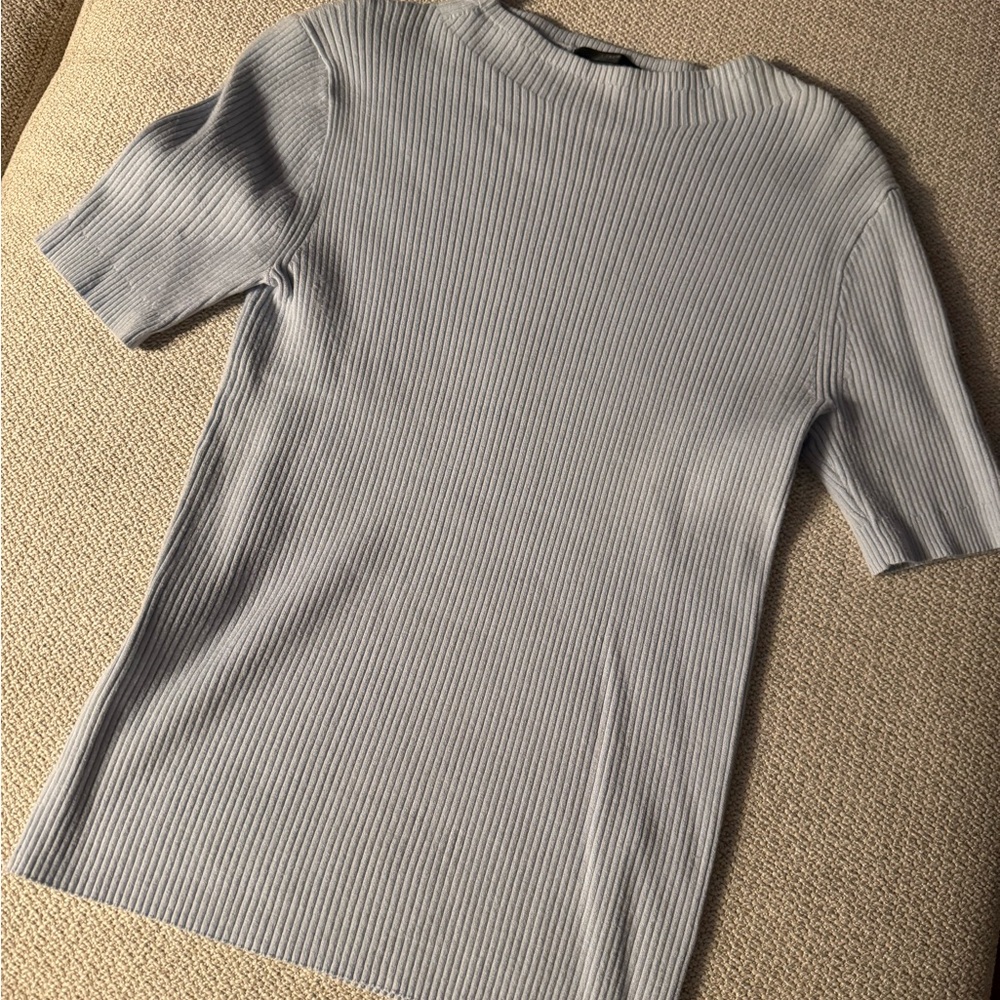 Jcrew powder blue sweater ribbed tshirt